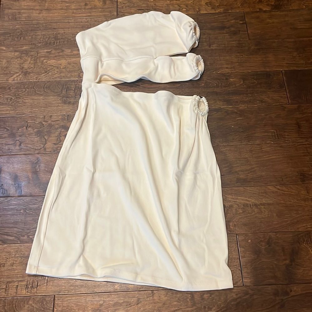 Anthropologie Bordeaux Strapless Cutout Dress, 1X!
